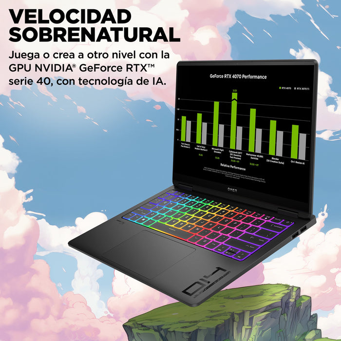 EAN 0198122018710 - HP OMEN 14-fb0000ns Intel Core Ultra 7 155H Portátil 35,6 cm (14") 3K 16 GB LPDDR5x-SDRAM 1 TB SSD NVIDIA imagen 10