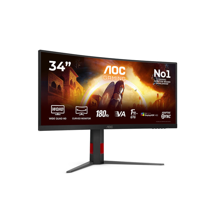 EAN 4038986113519 - AOC G4 CU34G4CAP pantalla para PC 86,4 cm (34") 3440 x 1440 Pixeles UltraWide Quad HD LCD Negro, Rojo imagen 2