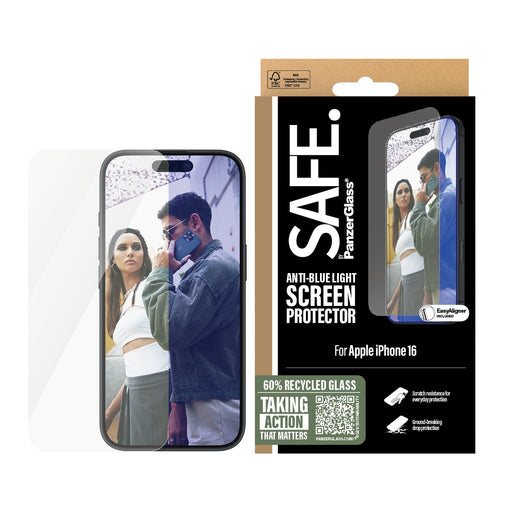 EAN 5715685002885 - PanzerGlass SAFE. by ® Anti-Blue Light Screen Protector iPhone 16 | 15 | Ultra-Wide Fit Protector de pant imagen 2