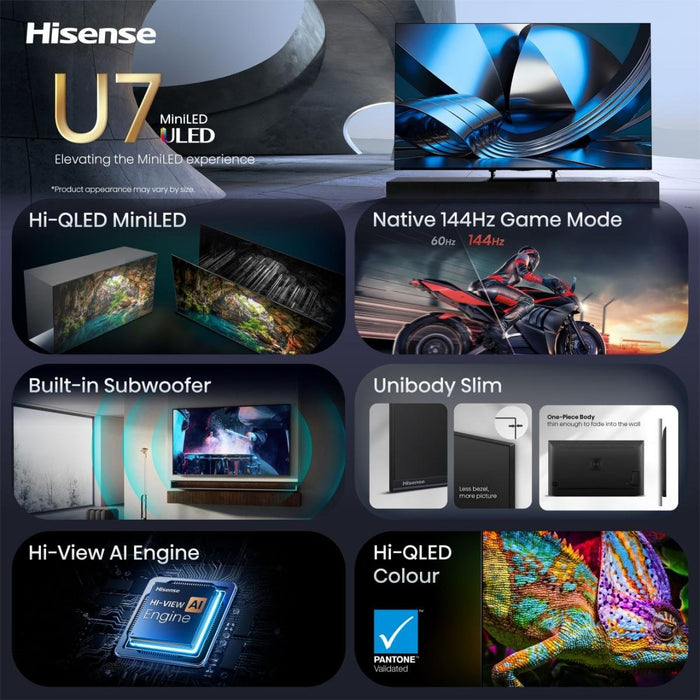 EAN 6942351433677 - Hisense 55U7SE 139,7 cm (55") 4K Ultra HD Smart TV Wifi Negro imagen 2