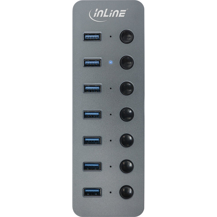 EAN 4043718301003 - InLine 35395D hub de interfaz USB 3.2 Gen 1 (3.1 Gen 1) Type-A 5000 Mbit/s Gris imagen 3