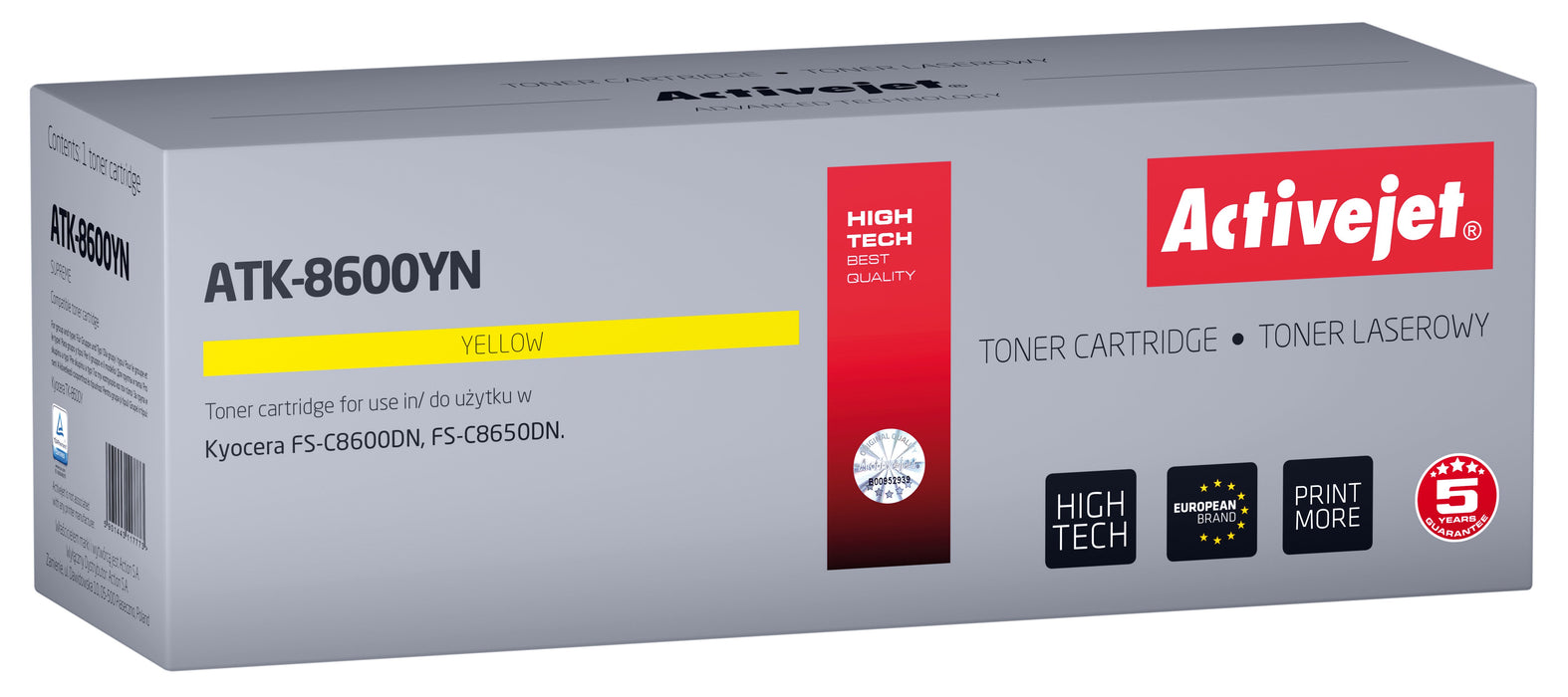 EAN 5901443117773 - Activejet ATK-8600YN cartucho de tóner 1 pieza(s) Compatible imagen 1