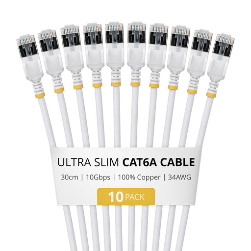 EAN 65030935913 - StarTech.com 6ASTP34WHS30CM10PK cable de red Blanco 0,3 m Cat6a U/FTP (STP) Alrededor imagen 1
