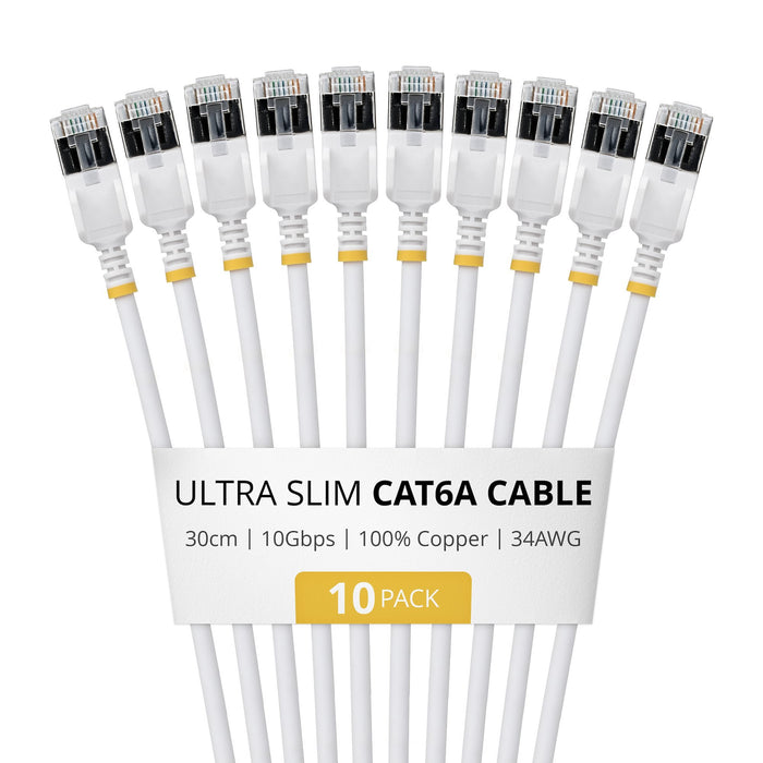 EAN 65030935913 - StarTech.com 6ASTP34WHS30CM10PK cable de red Blanco 0,3 m Cat6a U/FTP (STP) Alrededor imagen 1