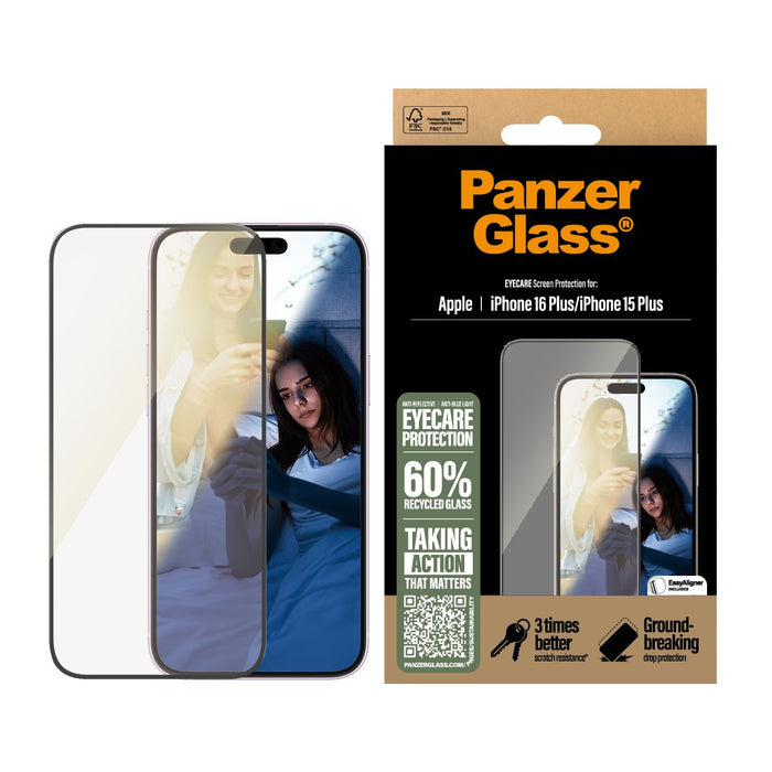 EAN 5715685002540 - PanzerGlass ® EyeCARE™ Screen Protector iPhone 16 Plus | 15 Plus | Ultra-Wide Fit Protector de pantalla A imagen 2