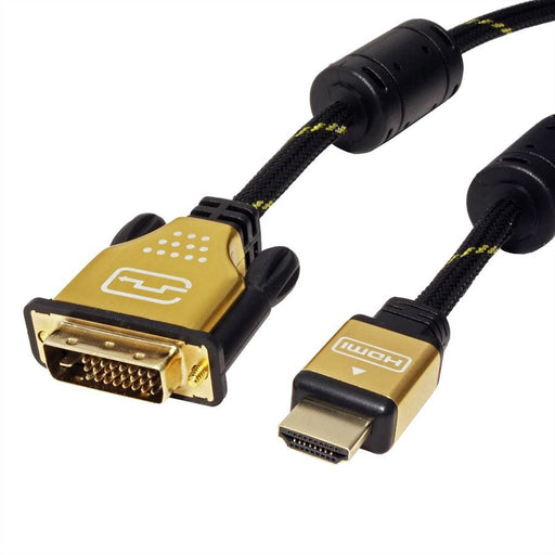 EAN 7611990176502 - ROLINE 11.04.5896 adaptador de cable de vídeo 1,5 m HDMI tipo A (Estándar) DVI-D Negro, Oro imagen 1
