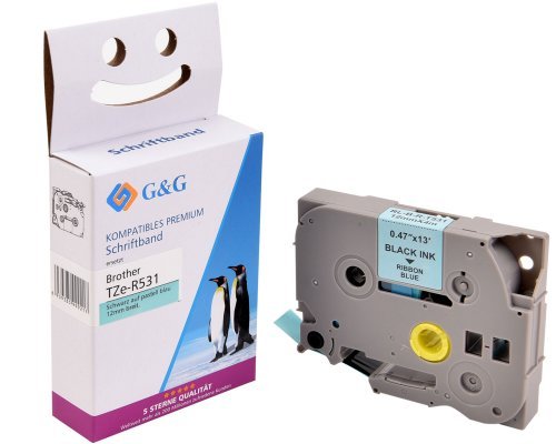EAN 6941881283226 - G&G 18769 cinta para impresora de etiquetas Negro sobre azul TZe imagen 1