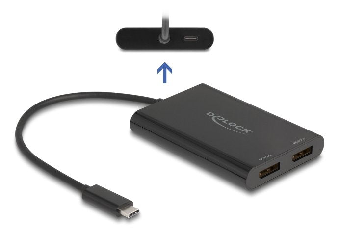 EAN 4043619643080 - DeLOCK 64308 adaptador de cable de vídeo 0,2 m USB Tipo C DisplayPort + USB Type-C Negro imagen 1