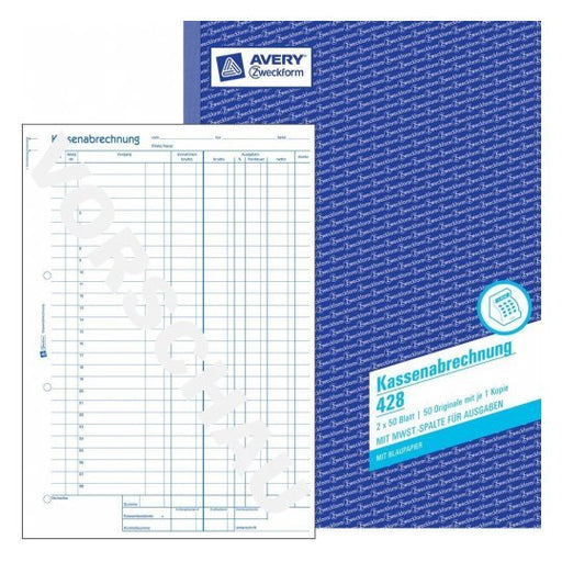 EAN 4004182004289 - Avery 428 registro comercial (libro) Azul, Blanco, Amarillo imagen 1