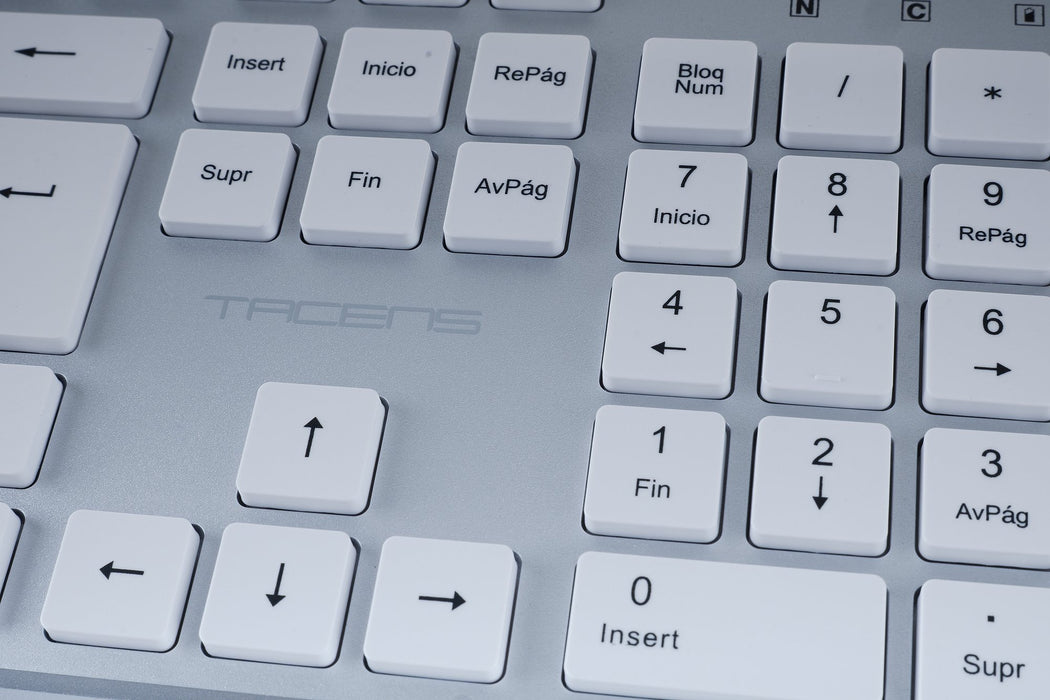 EAN 8435693112150 - Tacens 6ZENITHWPT teclado Ratón incluido Hogar / Oficina RF inalámbrico QWERTY Portugués Plata, Blanco imagen 6