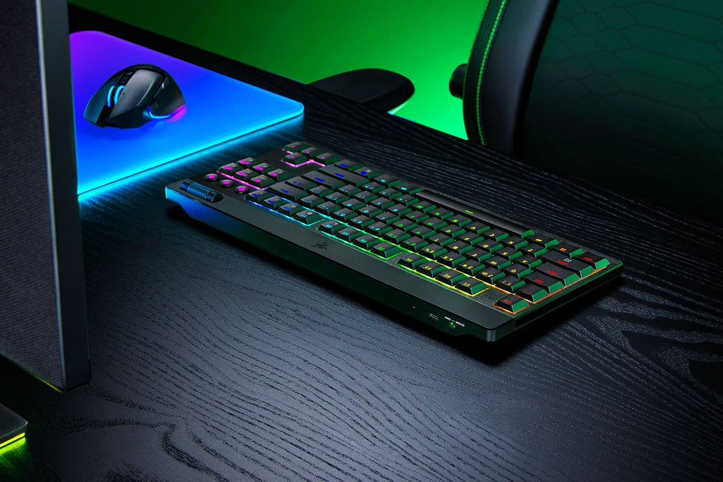 EAN 8887910073612 - Razer BlackWidow V4 Low-Profile Tenkeyless HyperSpeed teclado Juego USB + RF Wireless + Bluetooth Negro imagen 5