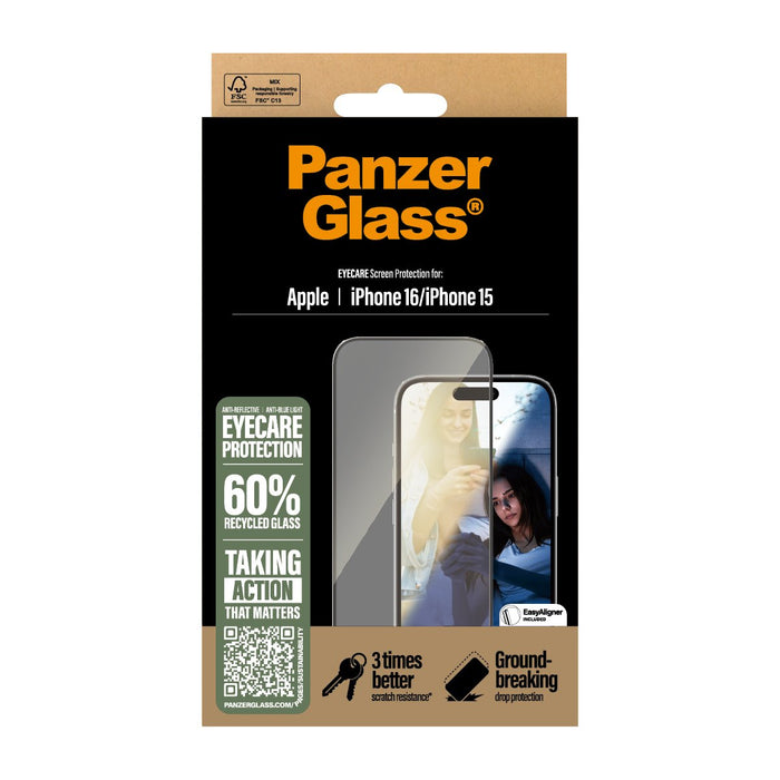 EAN 5715685002533 - PanzerGlass ® EyeCARE™ Screen Protector iPhone 16 | 15 | Ultra-Wide Fit Protector de pantalla Apple 1 pie imagen 3