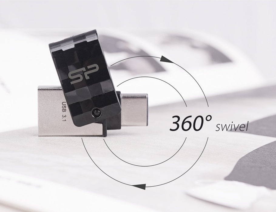 EAN 4712702655940 - Silicon Power Mobile C31 unidad flash USB 32 GB USB Type-A / USB Type-C 3.2 Gen 1 (3.1 Gen 1) Negro, Plat imagen 7