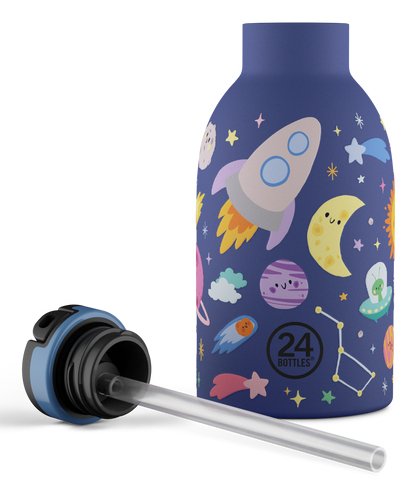 EAN 8059388263110 - 24Bottles Space Friends Uso diario 330 ml Polipropileno (PP), Silicona, Acero inoxidable Azul oscuro imagen 4