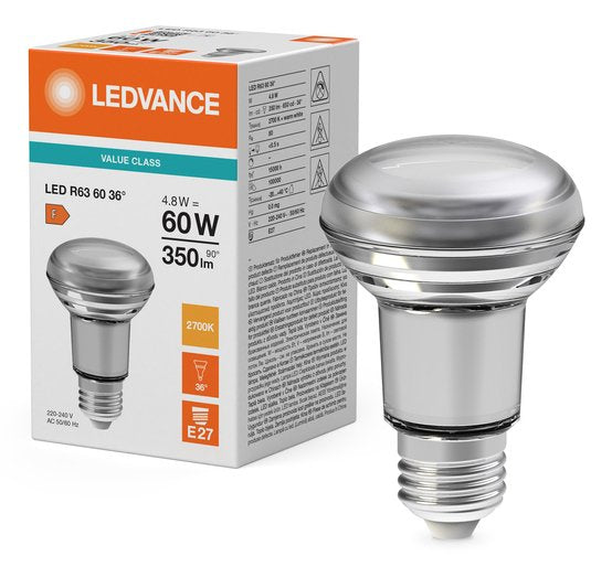 EAN 4099854048371 - Osram LED R63 P lámpara LED Blanco cálido 2700 K 4,8 W E27 F imagen 5