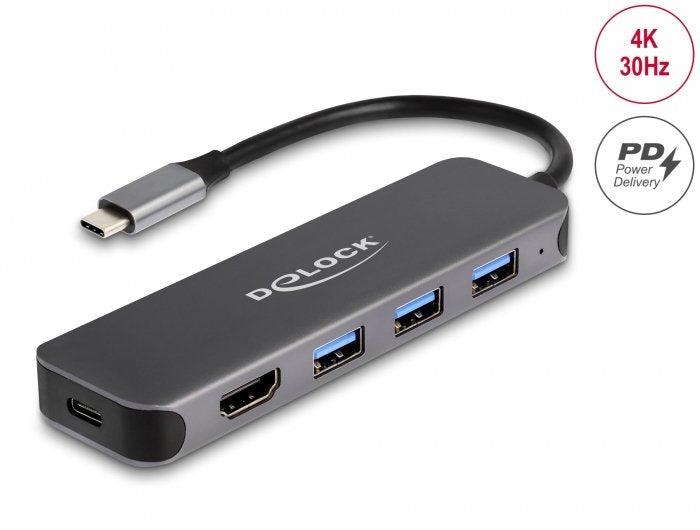 EAN 4043619641710 - DeLOCK 64171 base para portátil y replicador de puertos USB 3.2 Gen 1 (3.1 Gen 1) Type-C Gris imagen 2