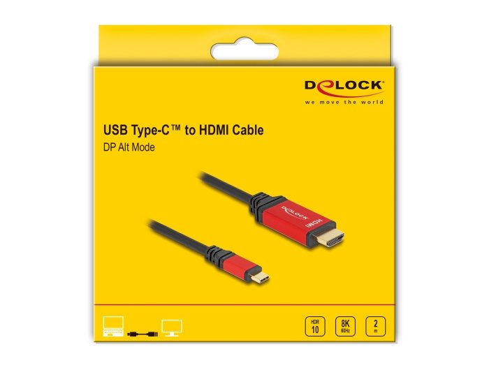 EAN 4043619800964 - DeLOCK 80096 adaptador de cable de vídeo USB Tipo C Negro, Rojo imagen 3