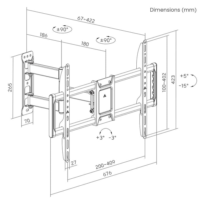 EAN 8716309135146 - Gembird WM-90ST-01 soporte para TV 2,29 m (90") Negro imagen 5
