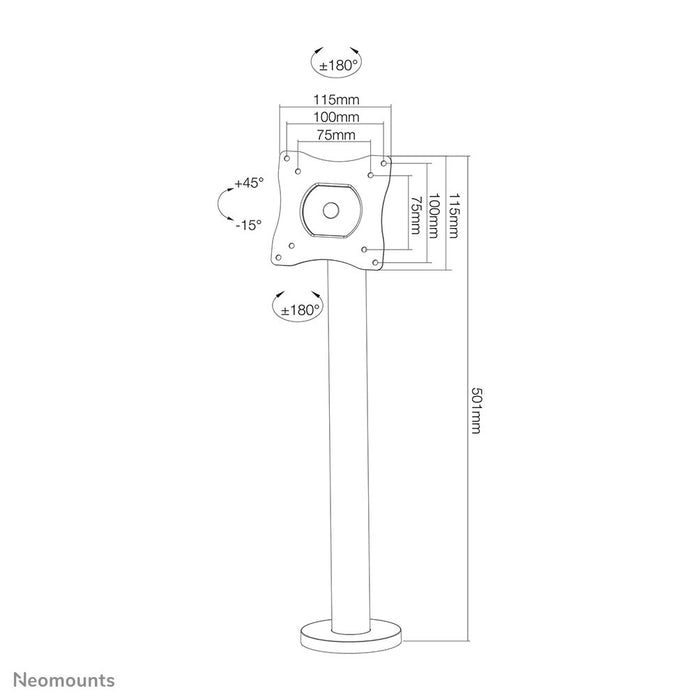 EAN 8717371447465 - Neomounts NS-DPOS100BLACK soporte para monitor 81,3 cm (32") Escritorio Negro imagen 10