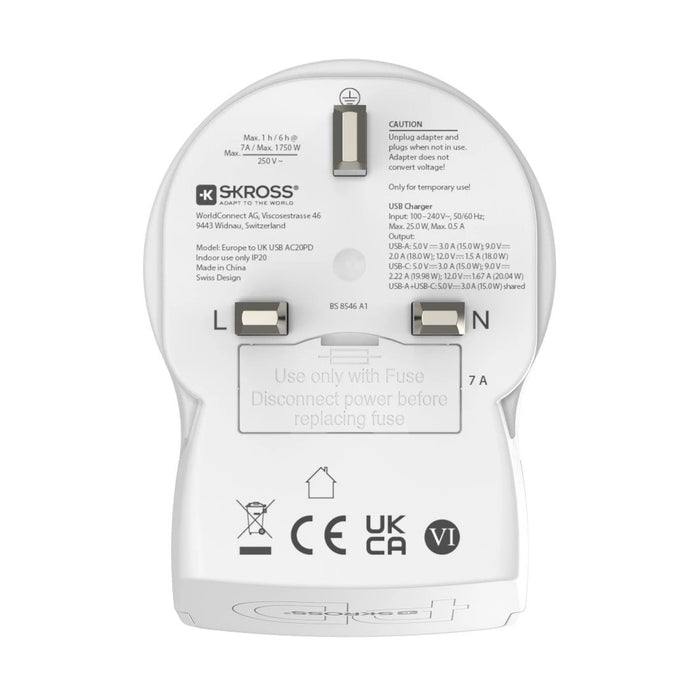 EAN 4047443553751 - Hama EU to UK adaptador de enchufe eléctrico Tipo G (RU) Tipo C (Euroconcexión) + Tipo F Blanco imagen 5