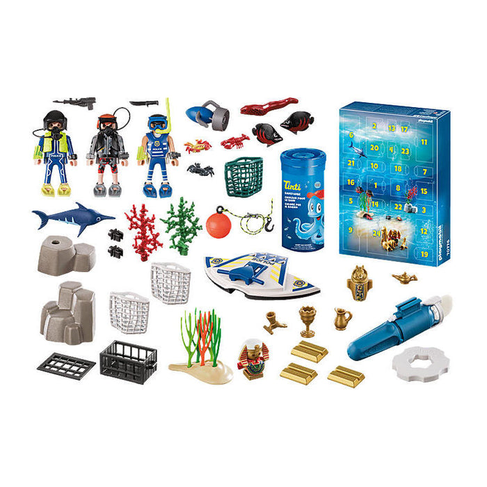 70776 Adventskalender "Badespass Polizeitaucheinsatz", Konstruktionsspielzeug