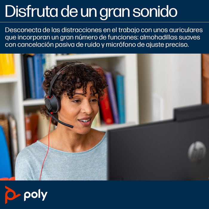 EAN 0197498433097 - HP Poly Blackwire 5210 Monaural USB-C Headset +3.5mm Plug +USB-C/A Adapter (Bulk) Alámbrico Diadema Ofici imagen 5