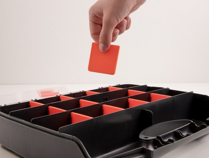 EAN 4043619184187 - DeLOCK 18418 caja de almacenaje Rectangular Plástico Negro, Naranja imagen 3