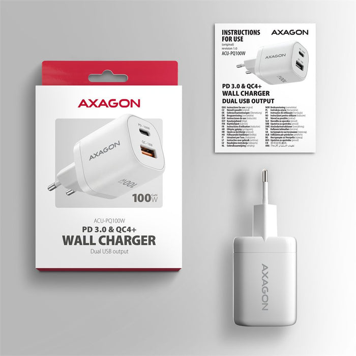 EAN 8595247910448 - Axagon ACU-PQ100W cargador de dispositivo móvil Universal, Smartphone, Tableta, Reloj inteligente, Baterí imagen 12
