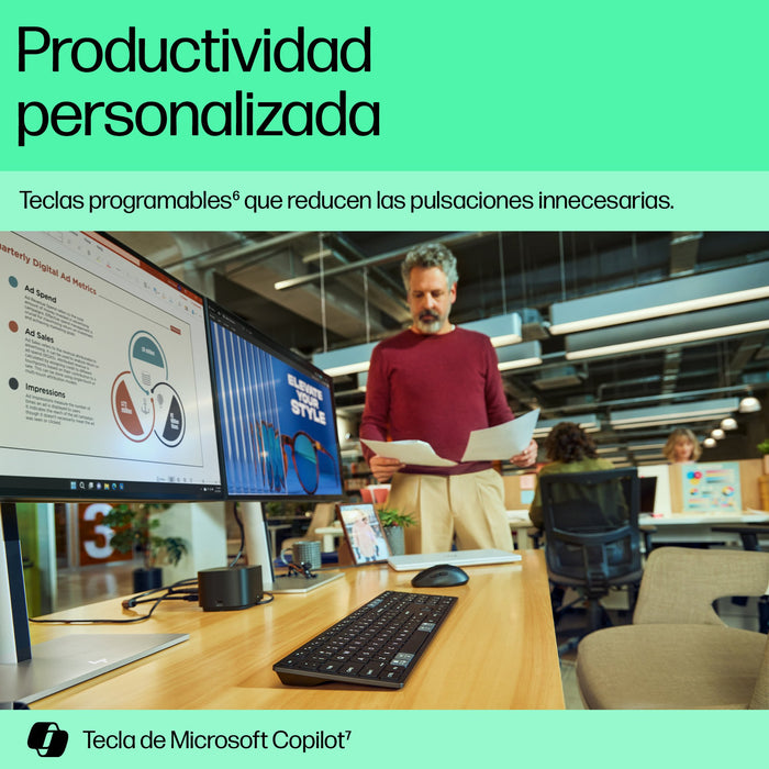 EAN 0198122140749 - HP 720 Multi-Device Rechargeable Wireless Keyboard teclado Hogar / Oficina USB + Bluetooth Negro imagen 5