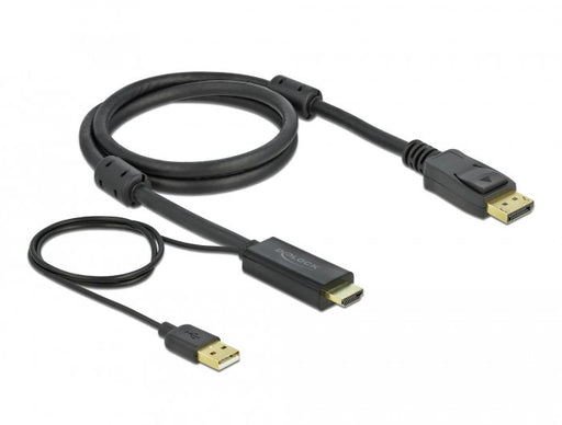 EAN 4043619859634 - DeLOCK 85963 adaptador de cable de vídeo HDMI tipo A (Estándar) DisplayPort + USB Type-A Negro imagen 1