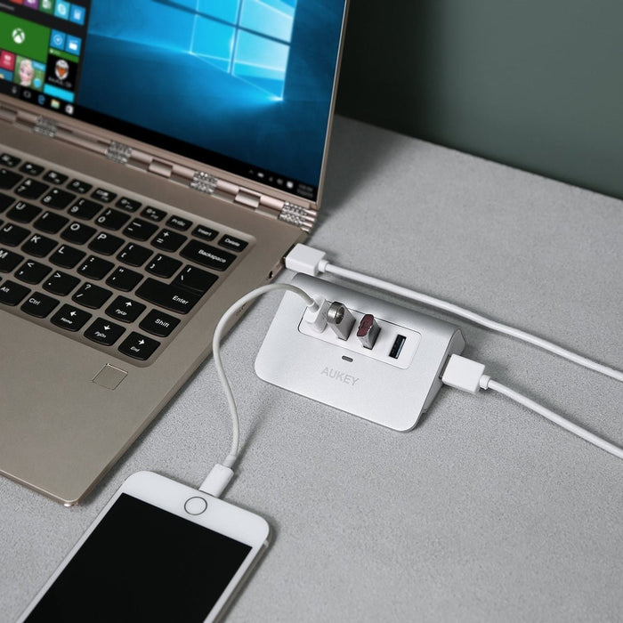 EAN 5902666662231 - AUKEY CB-H5 hub de interfaz USB 3.2 Gen 1 (3.1 Gen 1) Type-A 5000 Mbit/s Aluminio imagen 4