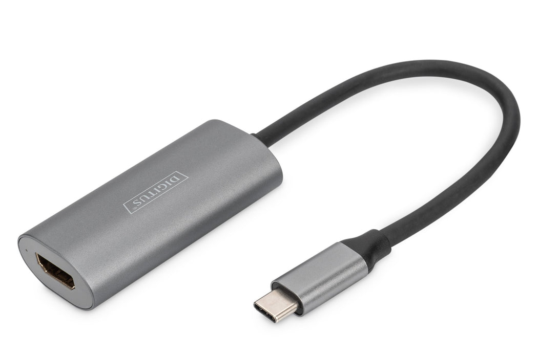EAN 4016032478652 - Digitus DA-70822 adaptador de cable de vídeo 0,2 m HDMI tipo A (Estándar) USB Tipo C Aluminio, Negro imagen 1