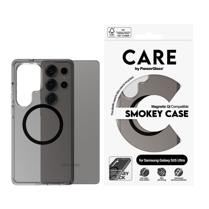 EAN 5715685016776 - PanzerGlass CARE™ by ® Urban Combat Case Smokey w. Black Qi Compatible Samsung Galaxy S25 Ultra funda par imagen 2