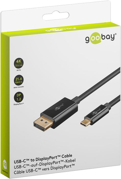EAN 4040849757051 - Goobay 75705 adaptador de cable de vídeo 2 m USB Tipo C DisplayPort Negro imagen 3