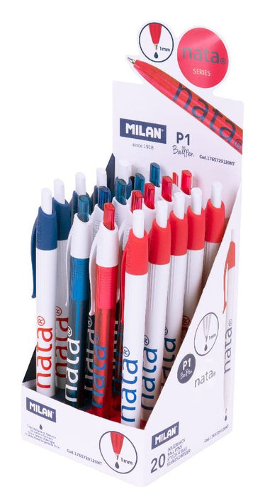 EAN 8411574108924 - Milan 1765729120NT bolígrafo Azul Bolígrafo de punta retráctil con pulsador 20 pieza(s) imagen 1