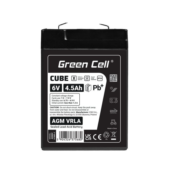 EAN 5904326375680 - Green Cell AGM6V4-5AH-J batería para sistema ups Sealed Lead Acid (VRLA) 6 V 4,5 Ah imagen 4