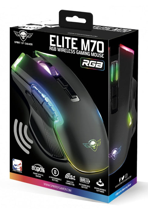 EAN 3700104445963 - Spirit of Gamer ELITE M70 ratón Juego mano derecha RF Wireless + Bluetooth Óptico 4800 DPI imagen 7