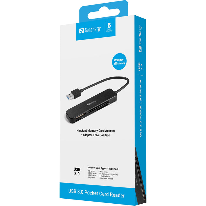 EAN 5705730134326 - Sandberg 134-32 lector de tarjeta USB 3.2 Gen 1 (3.1 Gen 1) Negro imagen 3