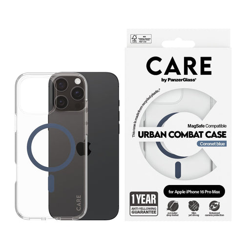 EAN 5715685004346 - PanzerGlass CARE™ by ® Urban Combat Case Transparent w. Blue MagSafe iPhone 16 Pro Max funda para teléfon imagen 2