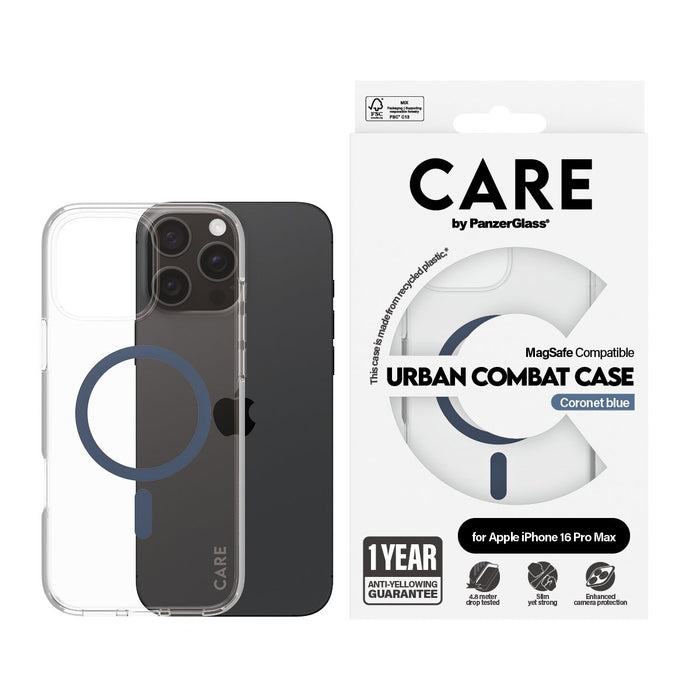 EAN 5715685004346 - PanzerGlass CARE™ by ® Urban Combat Case Transparent w. Blue MagSafe iPhone 16 Pro Max funda para teléfon imagen 2
