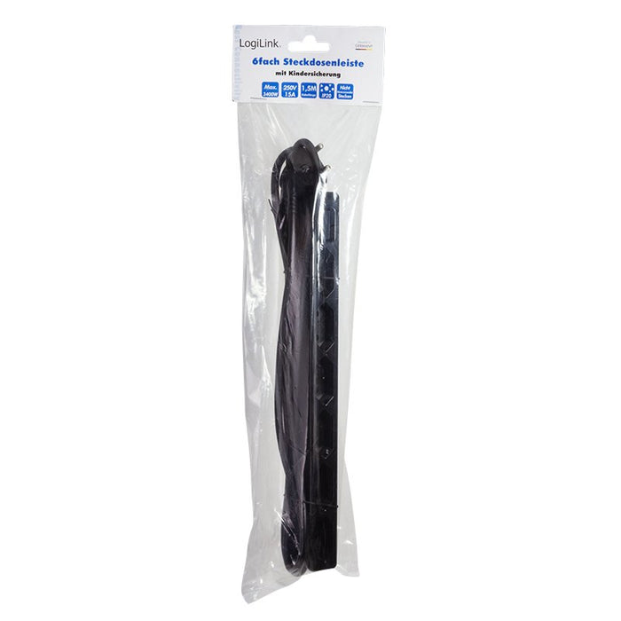 EAN 4052792049695 - LogiLink LPS231B base múltiple 1,5 m 6 salidas AC Interior Negro imagen 4