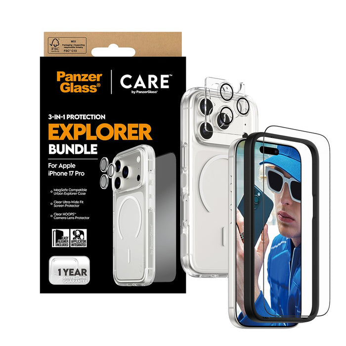 EAN 5715685027390 - PanzerGlass ® | CARE by ® 3-in-1 Flagship Explorer Bundle iPhone 17 Pro Protector de pantalla Apple 1 pie imagen 5