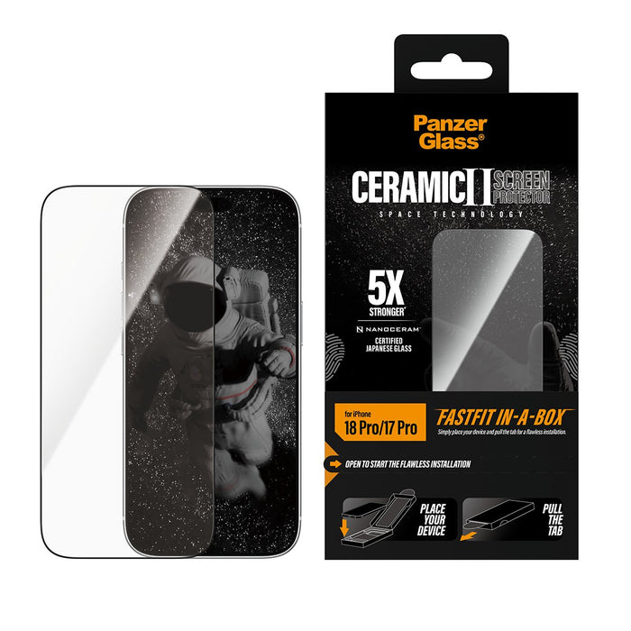 EAN 5715685043611 - PanzerGlass ® Ceramic Screen Protector iPhone 2026 Pro | 17 Pro w. FASTFIT IN-A-BOX Protector de pantalla imagen 2