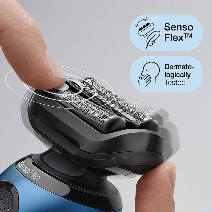 EAN 4210201432968 - Braun Series 6 61-B1200s Máquina de afeitar de láminas Recortadora Negro, Azul imagen 7