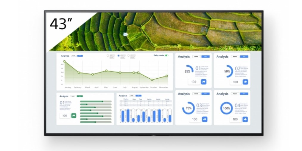EAN 4548736150089 - Sony FW-43BZ30L pantalla de señalización Pantalla plana para señalización digital 109,2 cm (43") LCD Wifi imagen 1