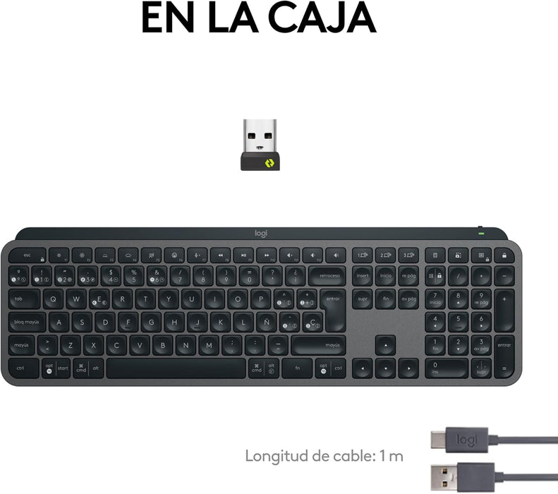 Teclado Español Logitech Mx Keys S Inalámbrico Bluetooth Qwerty Grafito