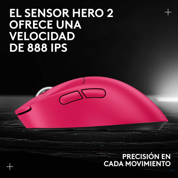 Ratón Logitech G Pro X Superlight 2 Dex Ergonómico Diestro Óptico 5 Botones Inalámbrico Cableado 2.4 Ghz Usb Rosa