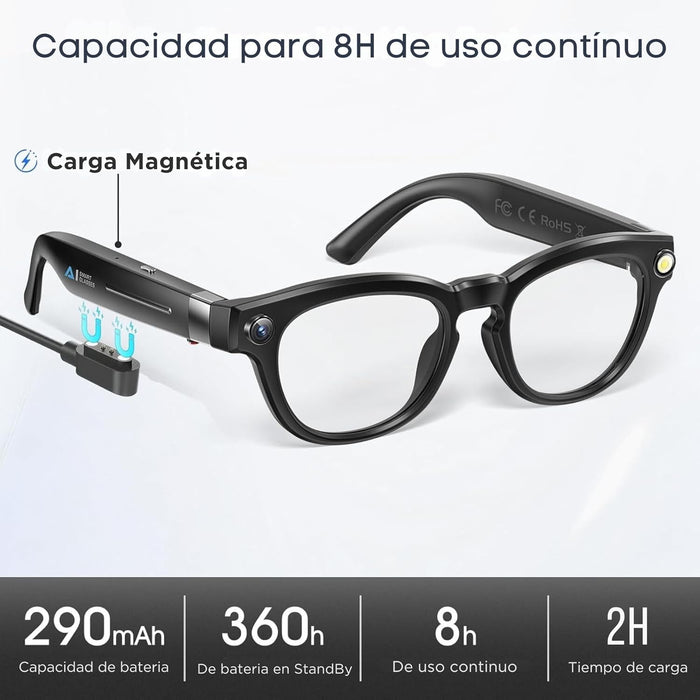 Gafas De Audio Inteligentes Smartia Vision Pro - Ia · Cámara 4k · Lentes Fotocromáticas