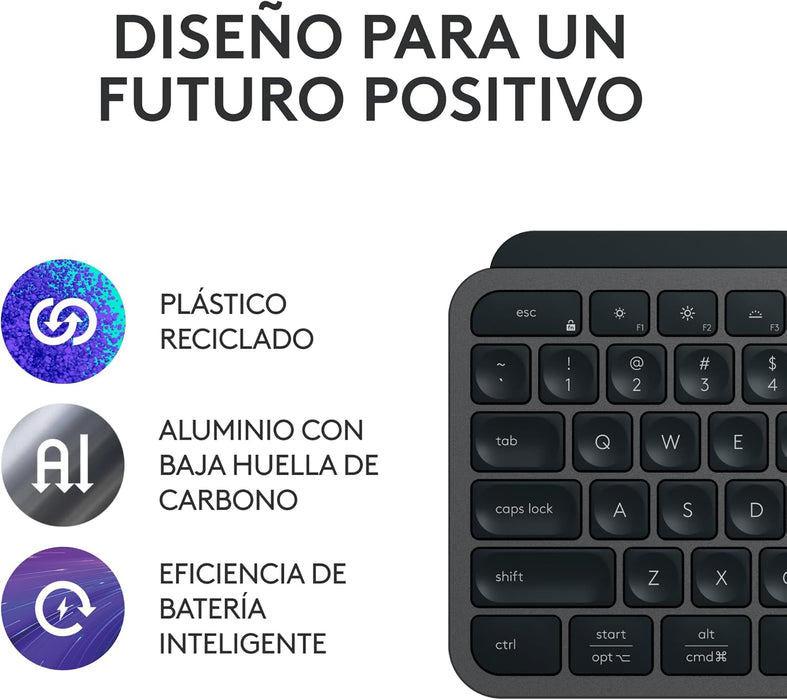 Teclado Español Logitech Mx Keys S Inalámbrico Bluetooth Qwerty Grafito