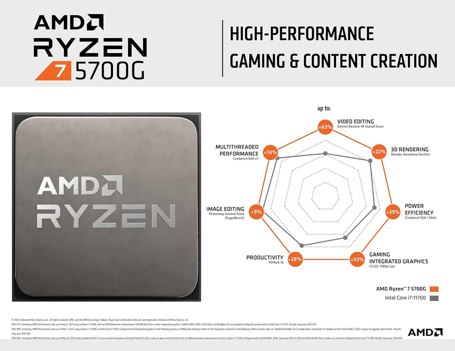 Procesador Amd Ryzen 7 5700g 4.6 Ghz 100-100000263box